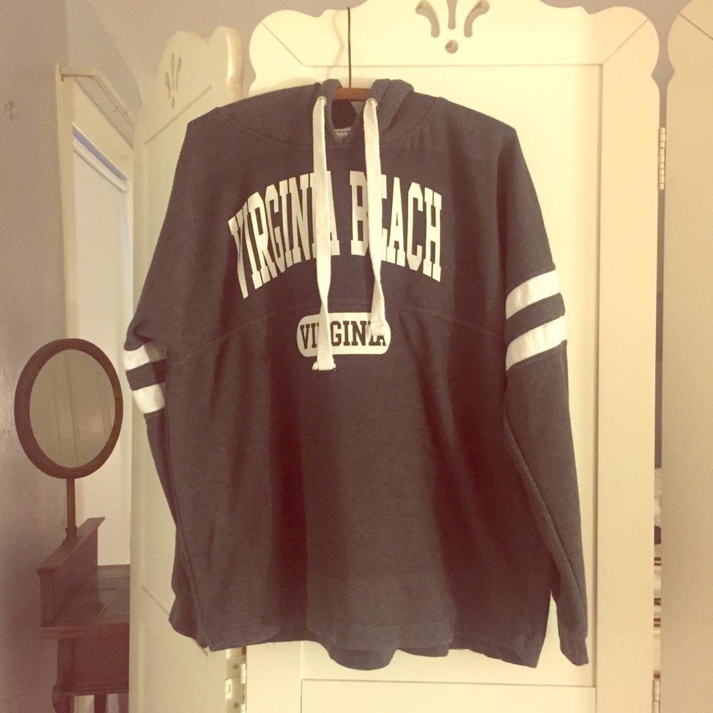 Gray & white Virginia Beach hoodie